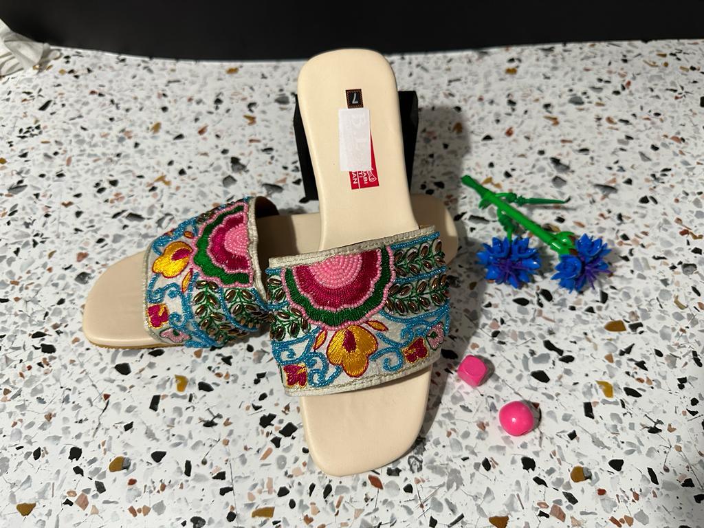 Women mix006 Designer Flat Sandals at Rs 501/pair in Noida | ID: 26312040233